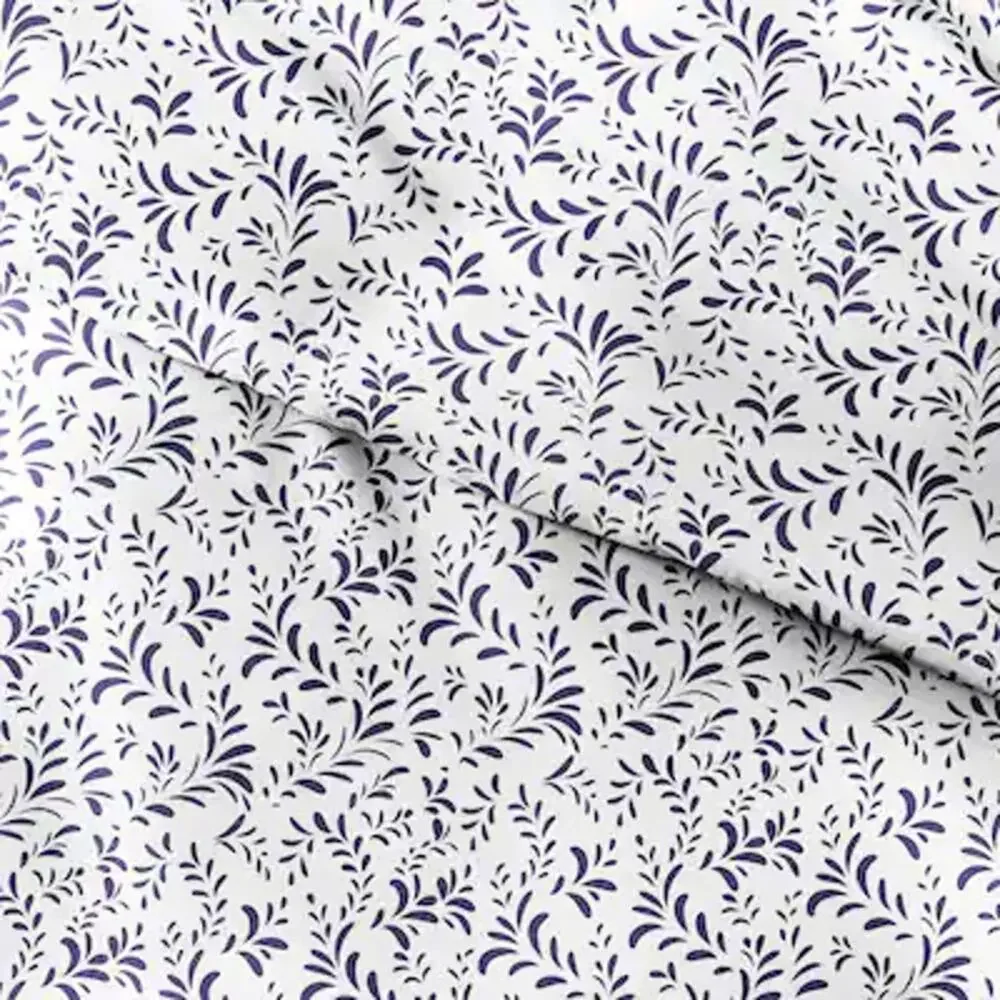 Becky Cameron Burst of Vines King Duvet 2/Shams Botanical Navy Vine NWOT